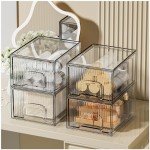 4 Pack Clear Stackable Acrylic Storage Drawers