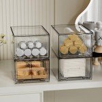 4 Pack Clear Stackable Acrylic Storage Drawers