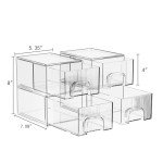 4 Pack Clear Stackable Acrylic Storage Drawers