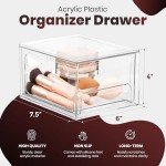 4-Pack Clear Acrylic Stackable Storage Drawers
