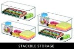 8-Pack Clear Stackable Drawer Organizer Bins
