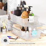 2-Tier Clear Bathroom Organizer with Pull-Out Drawer