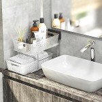 2-Tier Clear Bathroom Organizer with Pull-Out Drawer