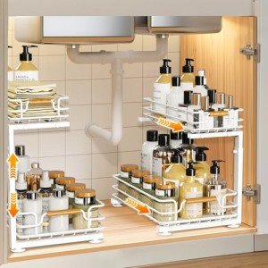2-Pack Under Sink Organizer with Pull-Out Drawers