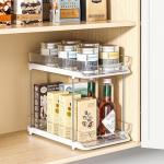 Delamu 2-Tier Under Sink Organizer with Dividers