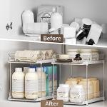Delamu 2-Tier Under Sink Organizer with Dividers