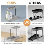 2 Pack L-Shape Under Sink Organizers with Drawer