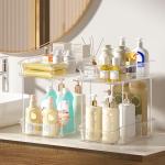 Delamu 4 Pack Clear Bathroom Storage Organizers