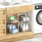 Delamu 4 Pack Clear Bathroom Storage Organizers