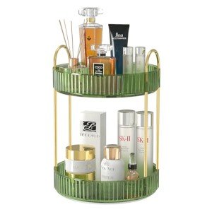 360 Rotating 2-Tier Makeup Organizer for Vanity