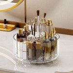 360° Rotating Clear Makeup Organizer with 6 Compartments