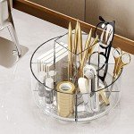 360° Rotating Clear Makeup Organizer with 6 Compartments