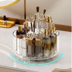 360° Rotating Clear Makeup Organizer with 6 Compartments