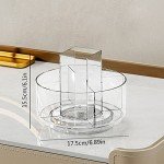 360° Rotating Clear Makeup Organizer with 6 Compartments