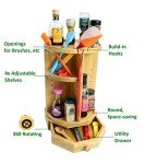 Bamboo Rotating Makeup Organizer with Adjustable Shelves