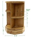 Bamboo Rotating Makeup Organizer with Adjustable Shelves