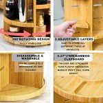 360° Bamboo Makeup Organizer with Adjustable Sections