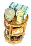 Bamboo Rotating Makeup Organizer with Adjustable Shelves