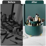 360° Rotating Makeup Brush Holder – Green