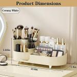 360° Rotating Makeup Organizer with Brush Holder