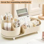 360° Rotating Makeup Organizer with Brush Holder