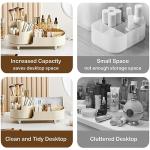 360° Rotating Makeup Organizer with Brush Holder