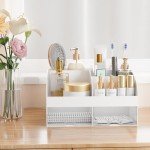 White Makeup Organizer with Drawers for Vanity