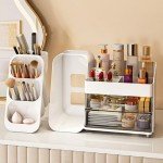 White Makeup Organizer with Drawers for Vanity