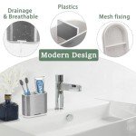 Brushed Silver Toothbrush and Toothpaste Holder Caddy