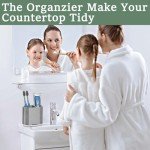 Brushed Silver Toothbrush and Toothpaste Holder Caddy