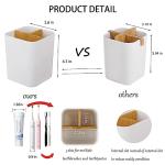 Bamboo Bathroom Organizer with 3 Toothbrush Slots