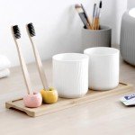 Ceramic Toothbrush Holder Set for Bathroom Organization