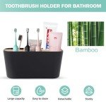 Bamboo Toothbrush Holder and Organizer for Bathrooms