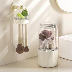 360° Rotating Makeup Brush Holder and Organizer