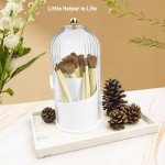 360° Rotating Makeup Brush Holder with Clear Lid