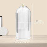 360° Rotating Makeup Brush Holder with Clear Lid
