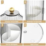 360° Rotating Makeup Brush Holder with Clear Lid