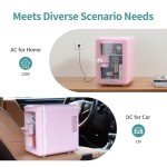 Pink Mini Skincare Fridge with Viewing Window