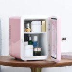 Pink Mini Skincare Fridge with Viewing Window