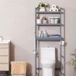 3-Tier Over Toilet Bathroom Organizer with Hooks