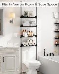 Adjustable Over-The-Toilet Storage Cabinet - Black