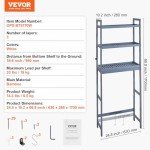 3-Tier Over Toilet Bathroom Organizer with Hooks