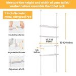Adjustable Over The Toilet 4-Tier Storage Shelf
