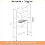 4-Tier Over-The-Toilet Storage Organizer Shelf