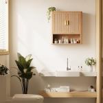 Natural Oak Over The Toilet Storage Cabinet