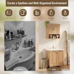 Natural Oak Over The Toilet Storage Cabinet