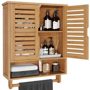 Bamjoy Bamboo Wall-Mounted Bathroom Storage Cabinet