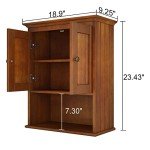 Rustic Wood Wall Cabinet with Adjustable Shelf