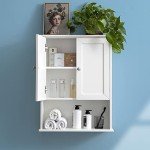 White Wall-Mounted Bathroom Cabinet Over Toilet