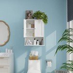 White Wall-Mounted Bathroom Cabinet Over Toilet